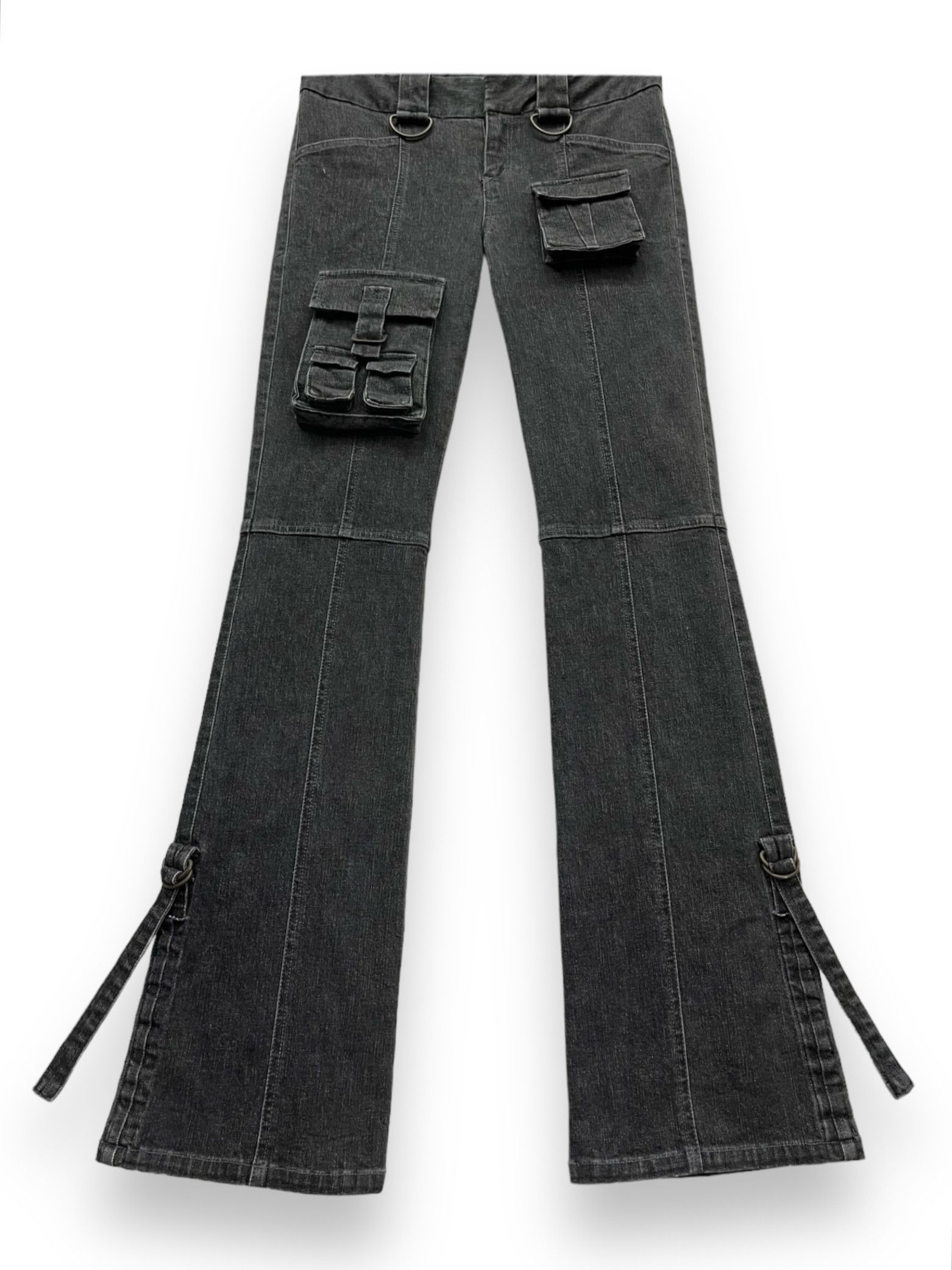 The Unbranded Brand FYE🔥 Front 3D Pocket Bondage Leg Stretch Skinny Flare Denim Size 28" / US 6 / IT 42 - 1 Thumbnail