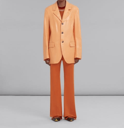 Marni o1srvl11e0624 Leather Jacket in Orange Size L / US 10 / IT 46 - 3 Thumbnail
