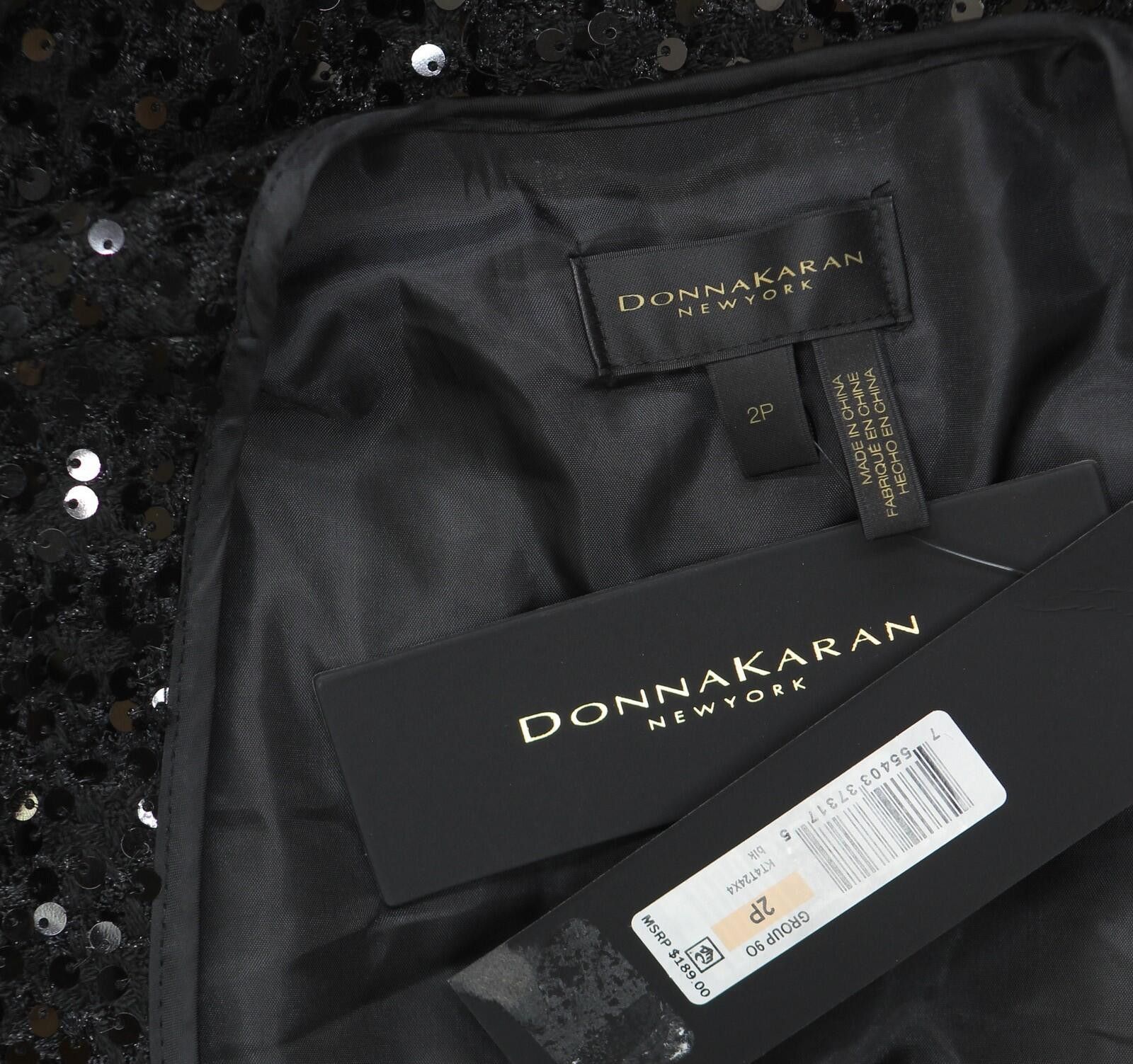 Donna Karan Nwt Donna Karan Sequinned Belted Button Down Dress Black 2p Size XS / US 0-2 / IT 36-38 - 3 Thumbnail