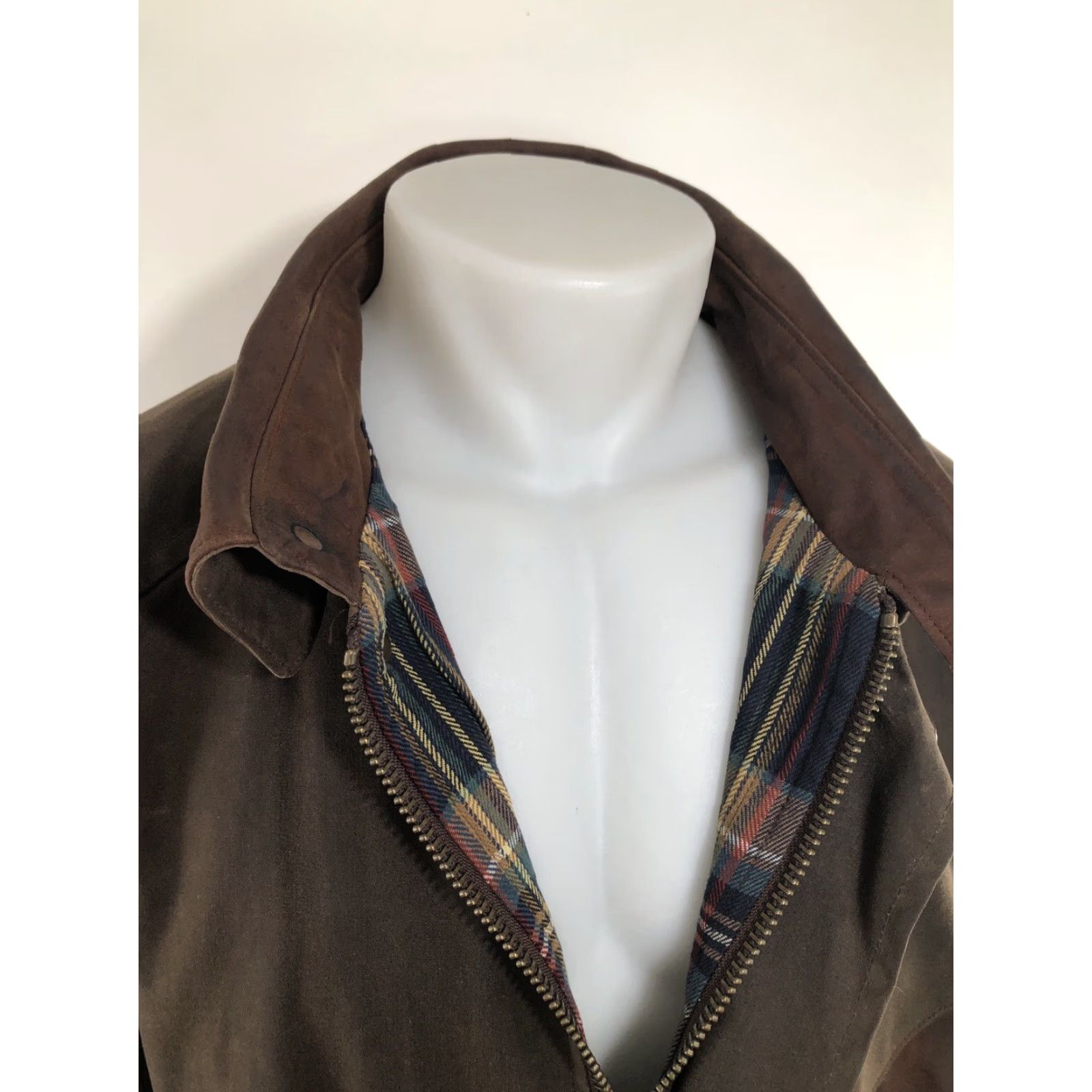 Vintage THE AUSTRALIAN OUTBACK COLLECTION OILSKIN Ranch XL - LEATHER TRIM Duster Jacket Shirt Mens XL Brown Oilskin Cotton Leather Trim Walkabout Field Chore Size US XL / EU 56 / 4 - 6 Thumbnail