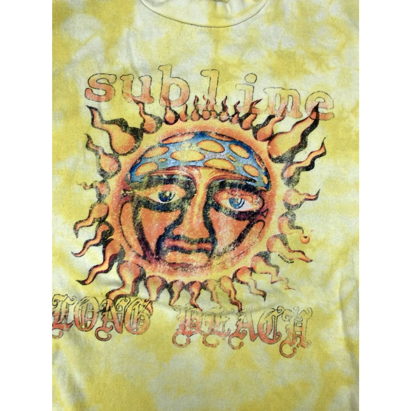 Vintage Sublime Sweatshirt Crew Neck Women Medium Yellow Tie Dye Long Sleeve Logo Music Retro All Seasons Size M / US 6-8 / IT 42-44 - 2 Thumbnail