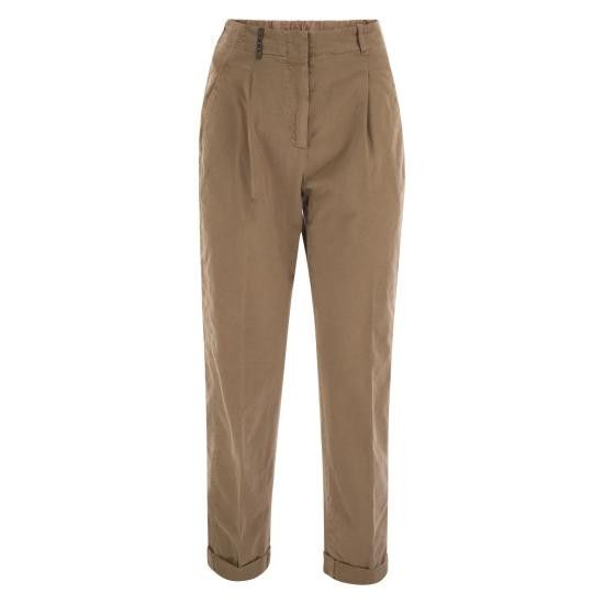 Peserico PESERICO Women Straight Pants P04610T3 BEIGE Size 34" / US 12 / IT 48 - 1 Thumbnail
