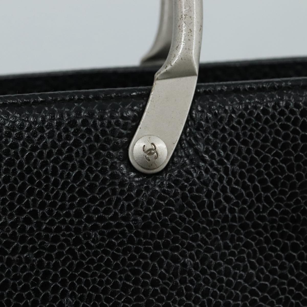 Chanel CHANEL Hand Bag Caviar Skin Black CC Size ONE SIZE - 10 Thumbnail