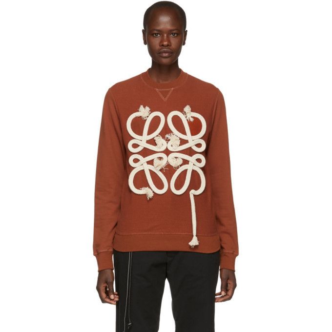 image of Loewe Rope Anagram Sweatshirt Size Small in Terracotta, Women's