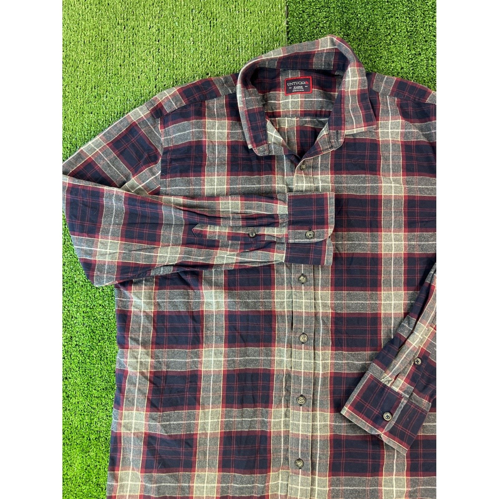 UNTUCKit UNTUCKit Mens X-Large Plaid Button Down Shirt Size US XL / EU 56 / 4 - 1 Thumbnail