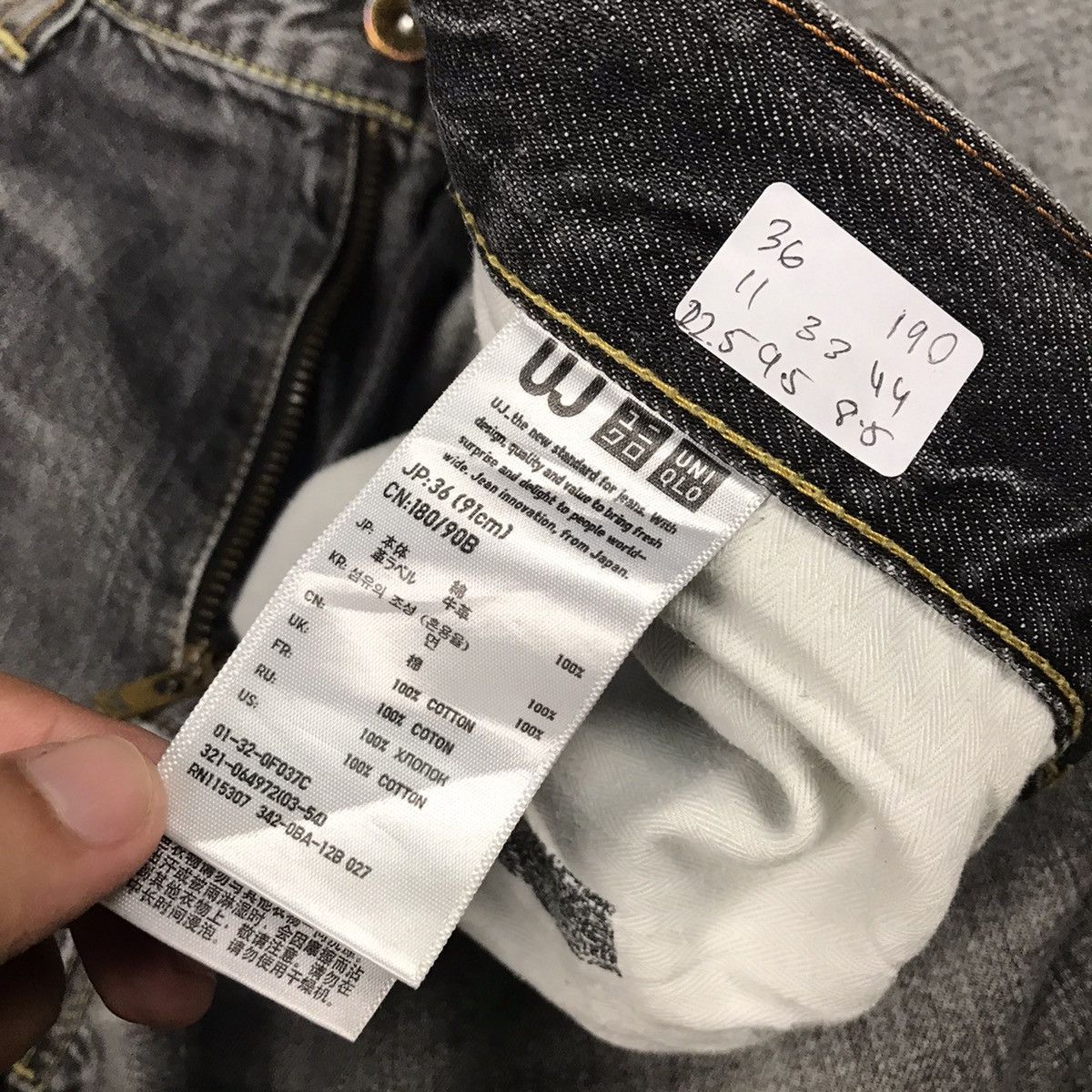 Japanese Brand × Jun Takahashi Distressed Uniqlo japan denim Black faded pants Size US 36 / EU 52 - 17 Thumbnail