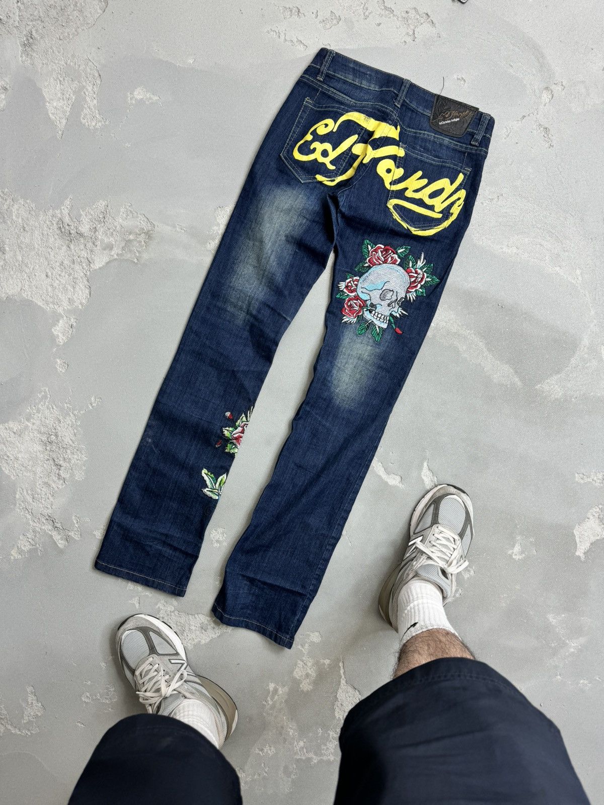 Ed Hardy Vintage Ed Hardy Jeans Skull Tattoo Embroidered Logo Size 27" / US 4 / IT 40 - 1 Thumbnail