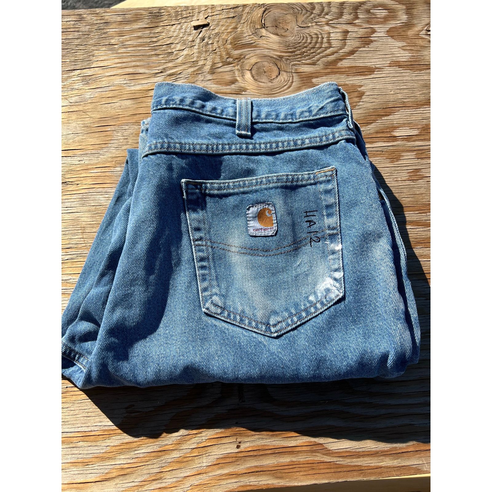 Carhartt Carhartt Jeans Mens 36x32 Blue Denim Work Pants relaxed Size US 34 / EU 50 - 1 Thumbnail