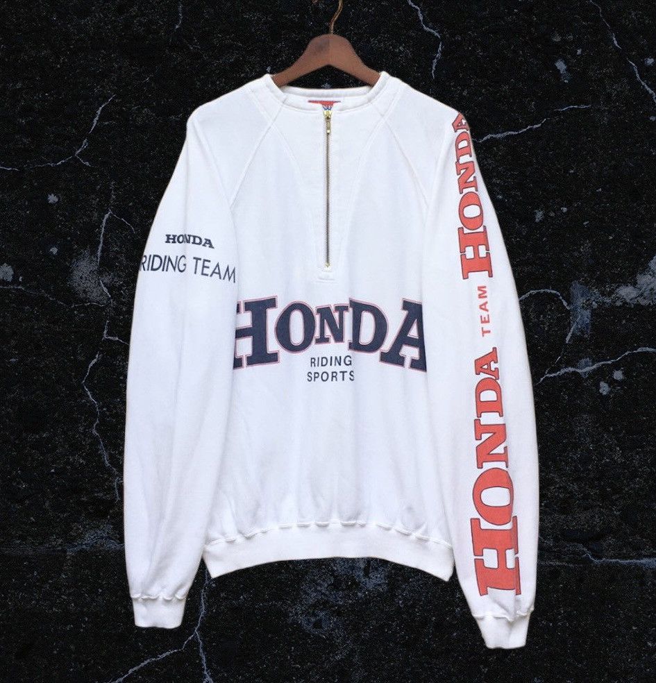 image of Vintage 90's Honda Racing Riding Team Sweatshirt in White, Men's (Size Large)