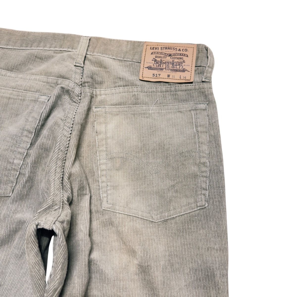 Levi's Vintage Levis 517 Green Corduroy Flare Jeans Hedi Slimane Size US 30 / EU 46 - 11 Thumbnail