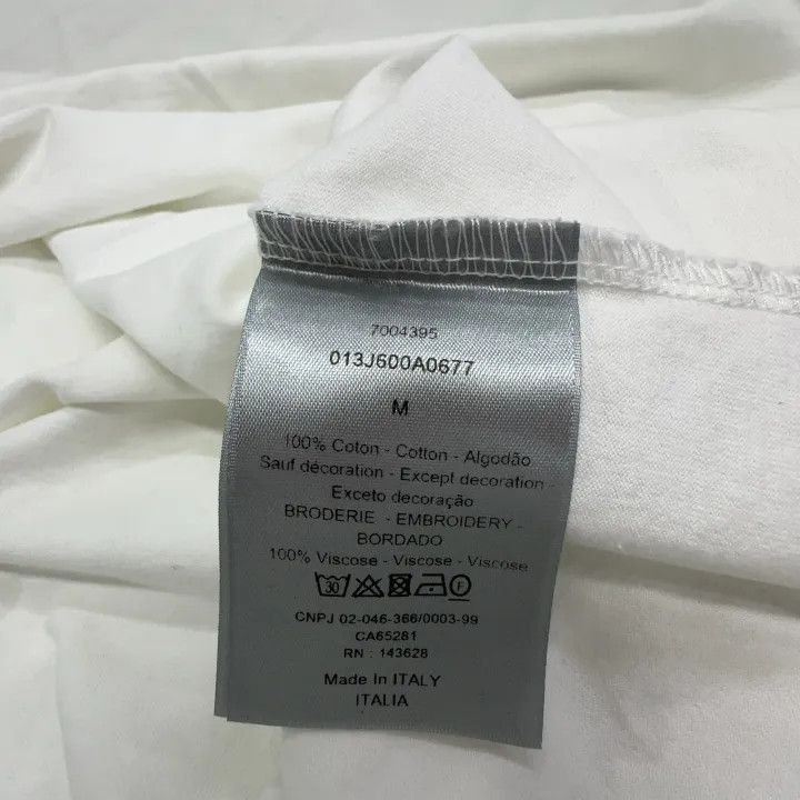 Dior Dior Dior White Logo Embroidered Short Sleeve T-shirt 0079 Size US M / EU 48-50 / 2 - 4 Thumbnail