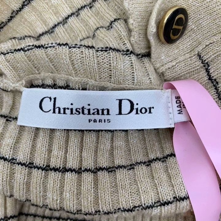 Dior Christian Dior Brown Striped Bee Cashmere Sweater Size US XS / EU 42 / 0 - 7 Thumbnail