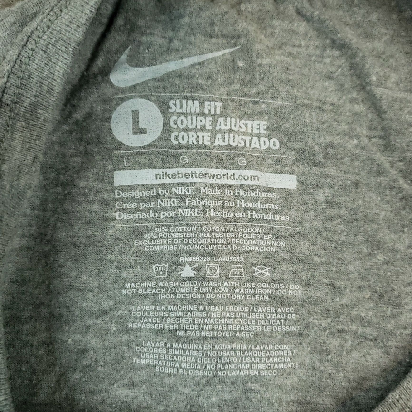 Nike Nike Dri-Fit T-Shirt Women's Large Gray Slim Fit Short Sleeve Size L / US 10 / IT 46 - 6 Thumbnail