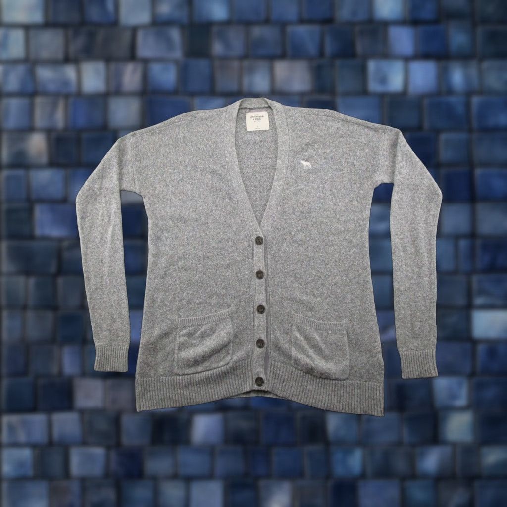 Abercrombie & Fitch VTG Abercrombie & Fitch Cardigan Sweater Women's Size S Gray Preppy Button Up Knit Cotton Size S / US 4 / IT 40 - 1 Thumbnail