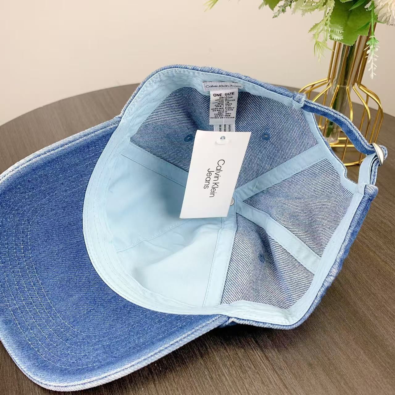 Calvin Klein Calvin Klein Washed Denim Embroidered Logo Baseball CapBlue Size ONE SIZE - 3 Thumbnail