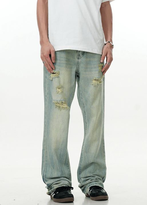 Japanese Brand × Jean American high street washed flared ripped jeans Size US 32 / EU 48 - 4 Thumbnail