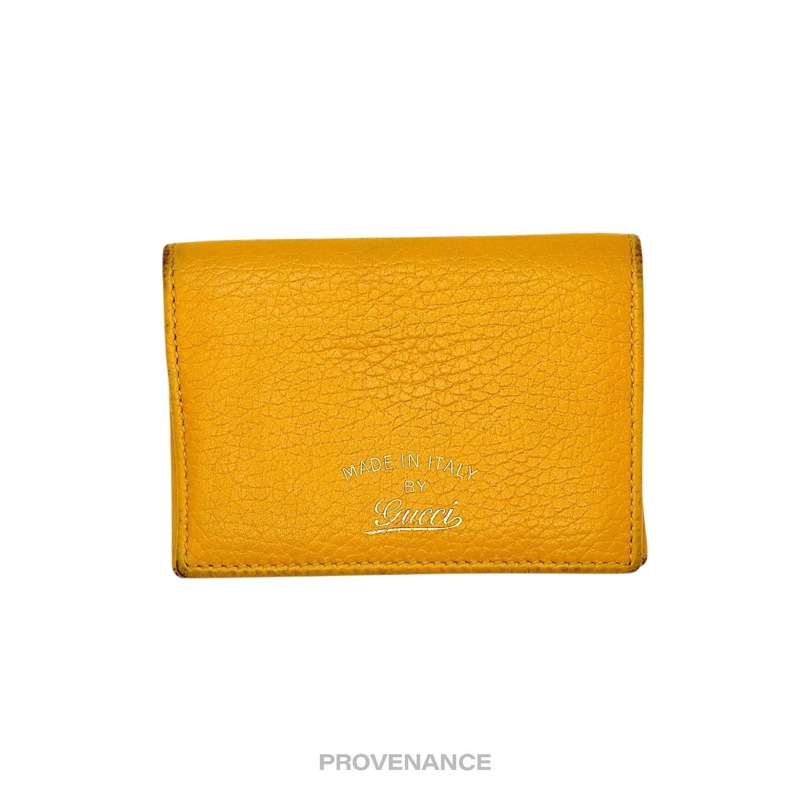 Gucci 🔴 Gucci MII Pocket Organizer Wallet- Yellow Tumbled Leather Size ONE SIZE - 1 Thumbnail