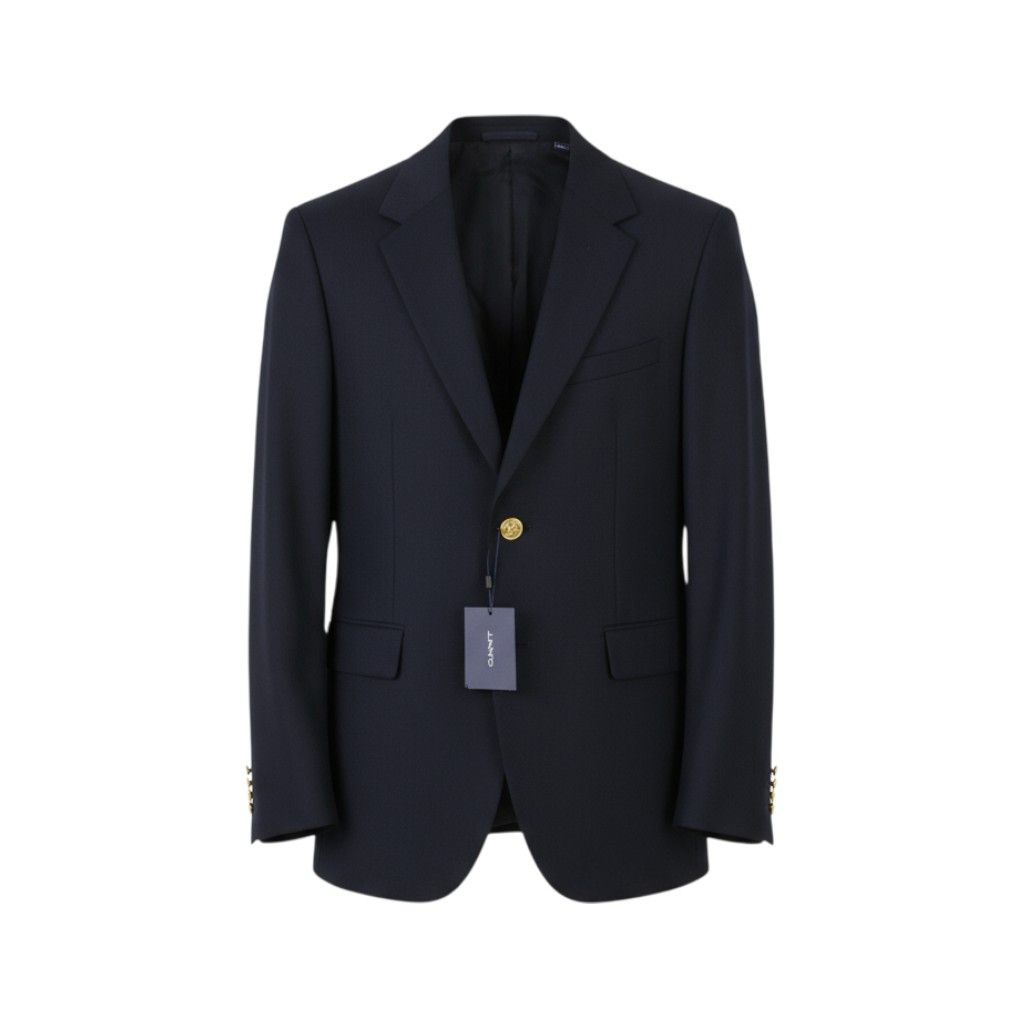 Gant CLUB EU48 Evening Blue Slim Wool Blend Blazer 87328 Size 38R - 1 Thumbnail