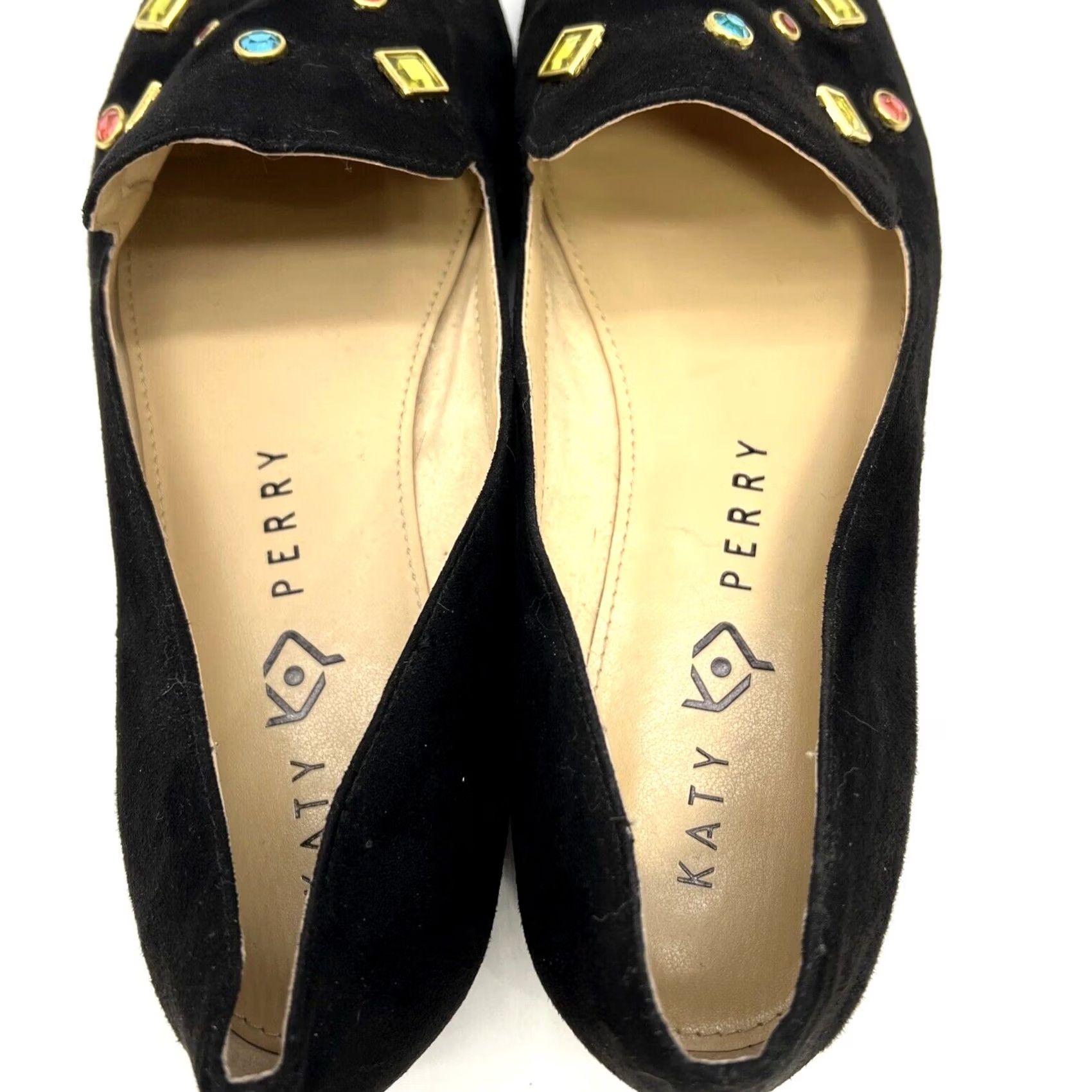 Vintage Katy Perry Womens Loafer Slip On Flat Black 8 Jewel Embellished The Turner Fabric Womens Shoes Size US 8 / IT 38 - 5 Thumbnail