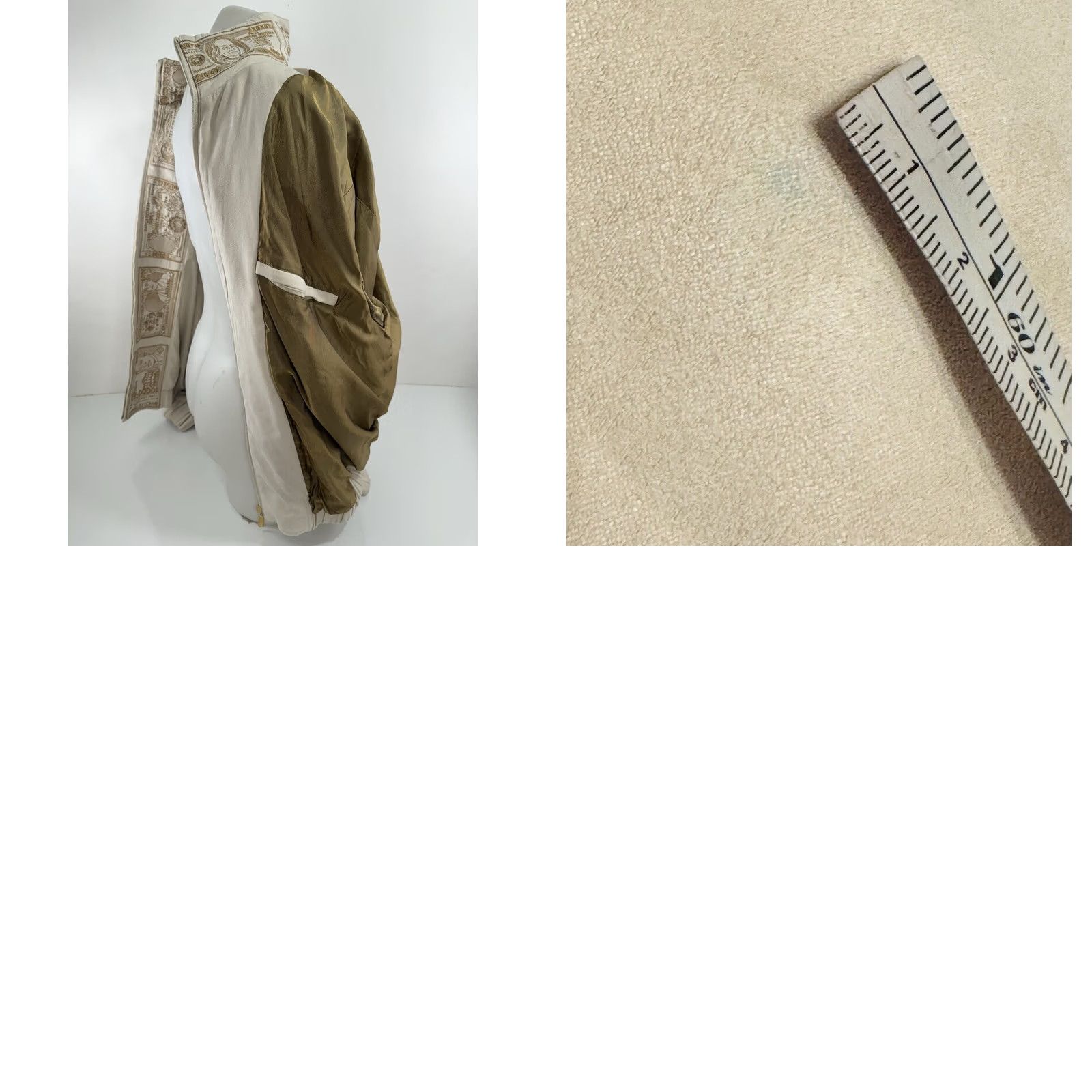 Vintage VINTAGE Benjam in 100 Dollars? Embroidered AL WISSAM Jacket - 2XL Beige Full Zip Men’s Urban EXCELLENT Size US XXL / EU 58 / 5 - 8 Thumbnail
