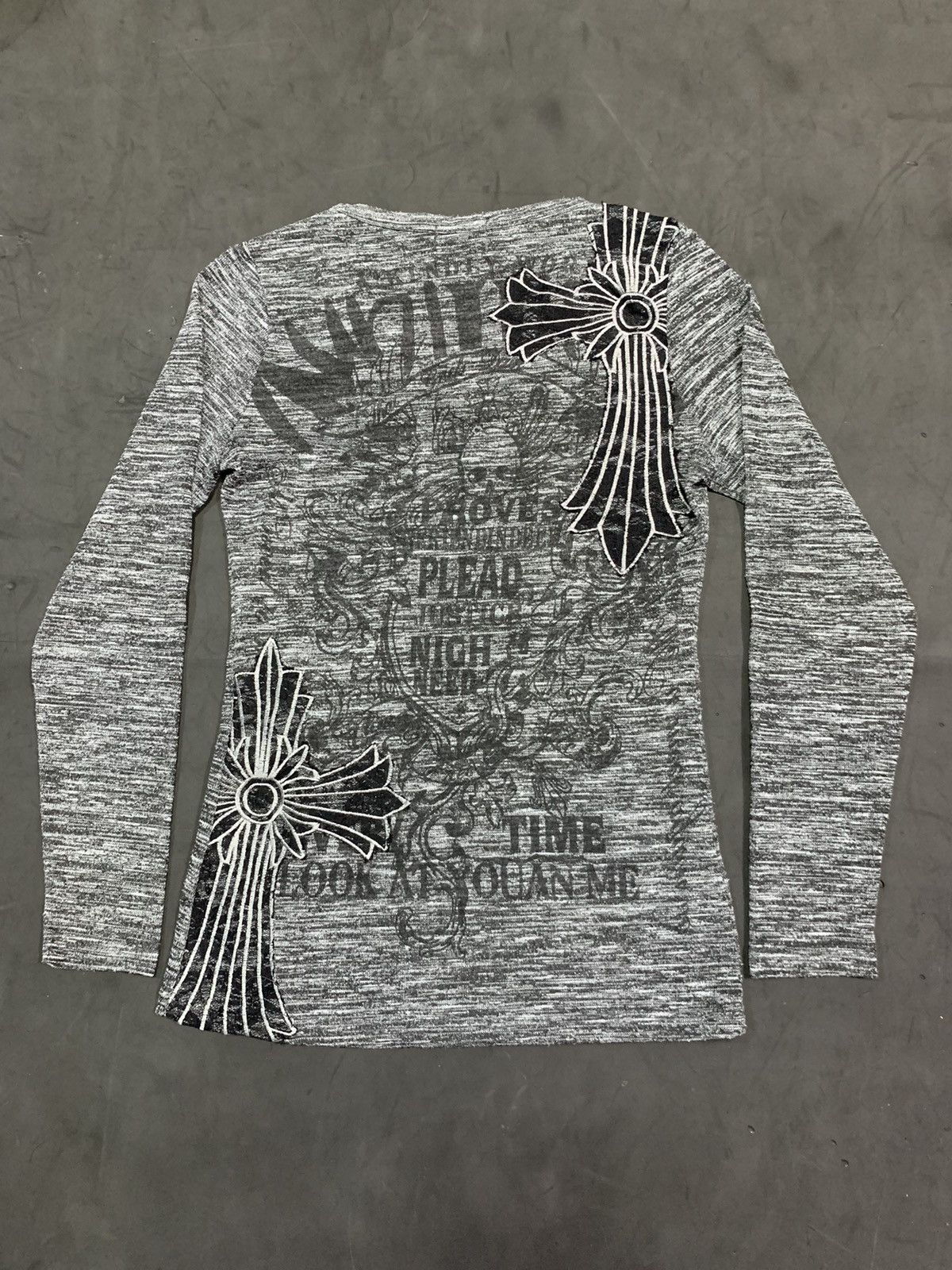 image of 14Th Addiction x If Six Was Nine Bindingoffergarnet Poem Big Cross Lgb Styled in Grey (Size XS)