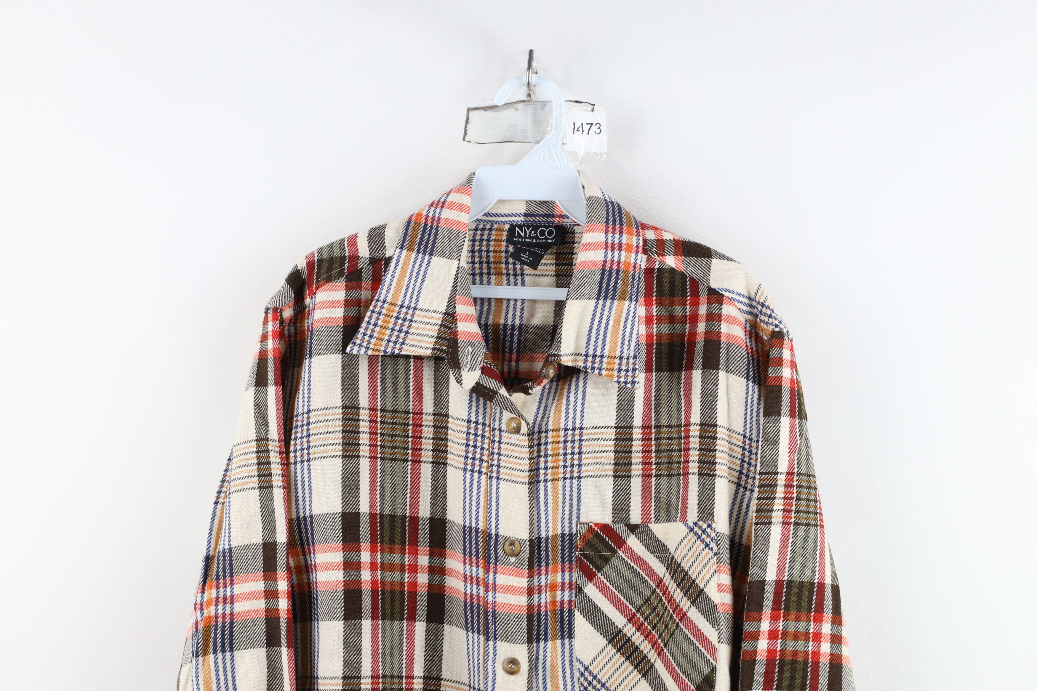 Vintage Vintage 90s Streetwear Flannel Collared Button Shirt Size L / US 10 / IT 46 - 2 Thumbnail