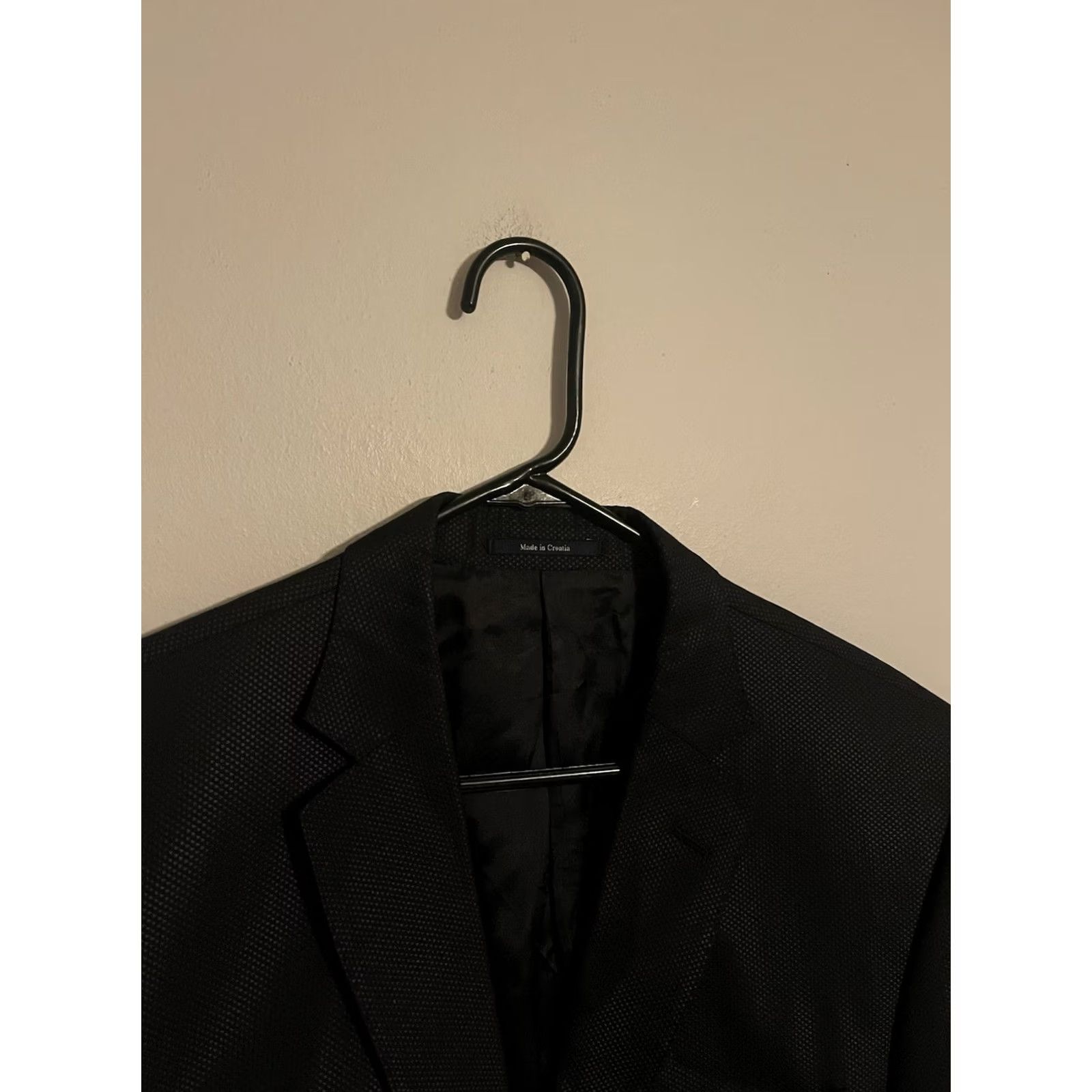 Vintage Versace Collection Saks Fifth Ave Navy Blue Blazer Jacket - Men's EU 54, 44, Regular, 2 Button, Wool Blend, Textured, Double Vented Back, Jacket, Men Size 44R - 2 Thumbnail