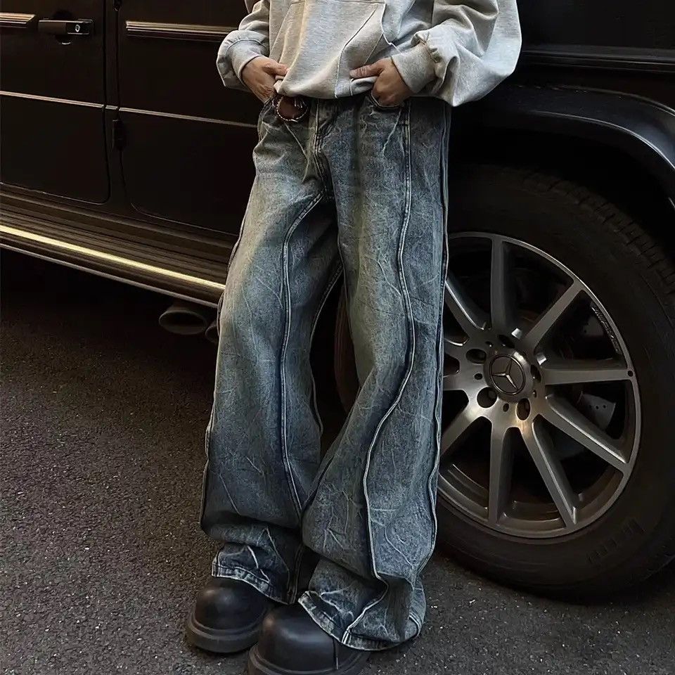 Japanese Brand × Vintage Baggy Jeans Men Vaqueros Goth Trousers Streetwear Size US 31 - 2 Thumbnail