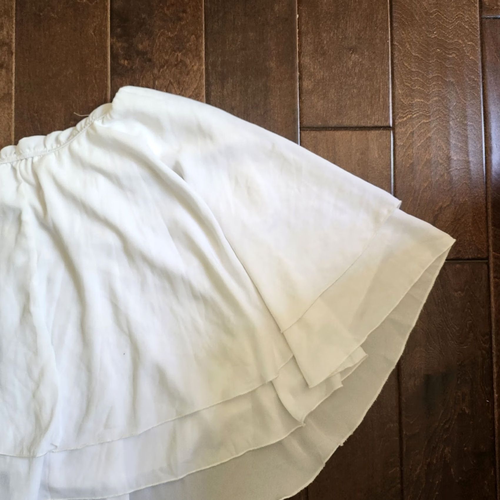 Vintage Lyaner Women's White Layered Skirt Short L Regular XS? (Wait) Size 36" / US 14 / IT 50 - 5 Thumbnail