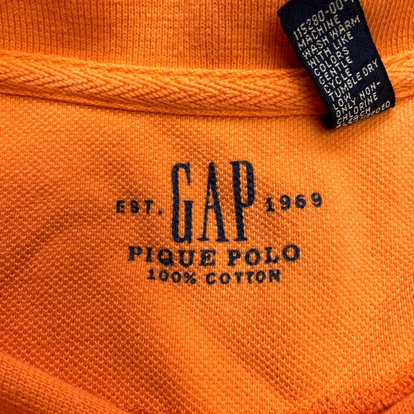 Gap Gap Pique Polo Shirt Mens XXL 50" Orange Short Sleeve Rugby Golf Cotton Adult Size US XXL / EU 58 / 5 - 2 Thumbnail