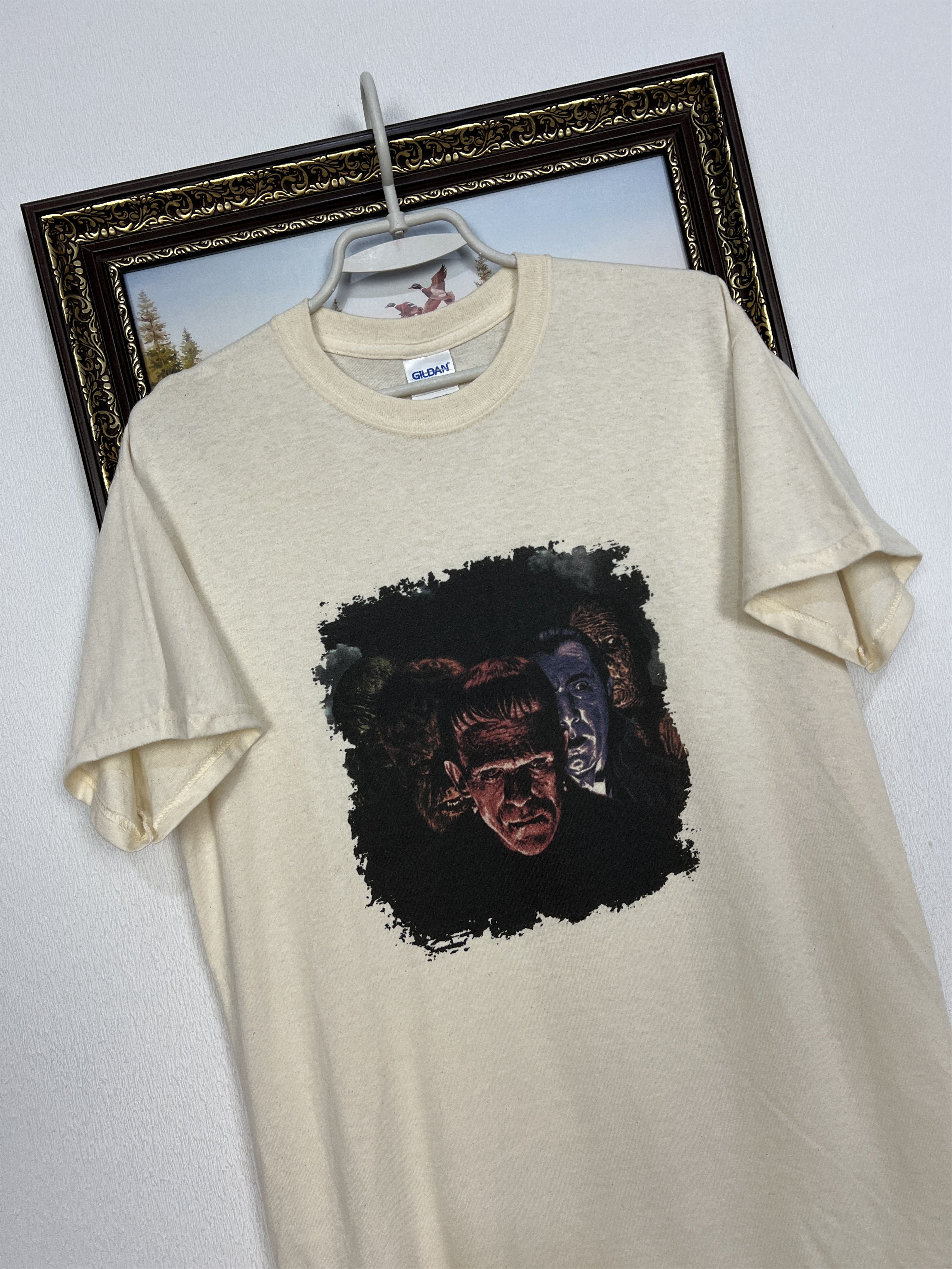 Gildan Monsters Black Vintage Shirt Over Print Tee Big Logo Rare Size US M / EU 48-50 / 2 - 4 Thumbnail