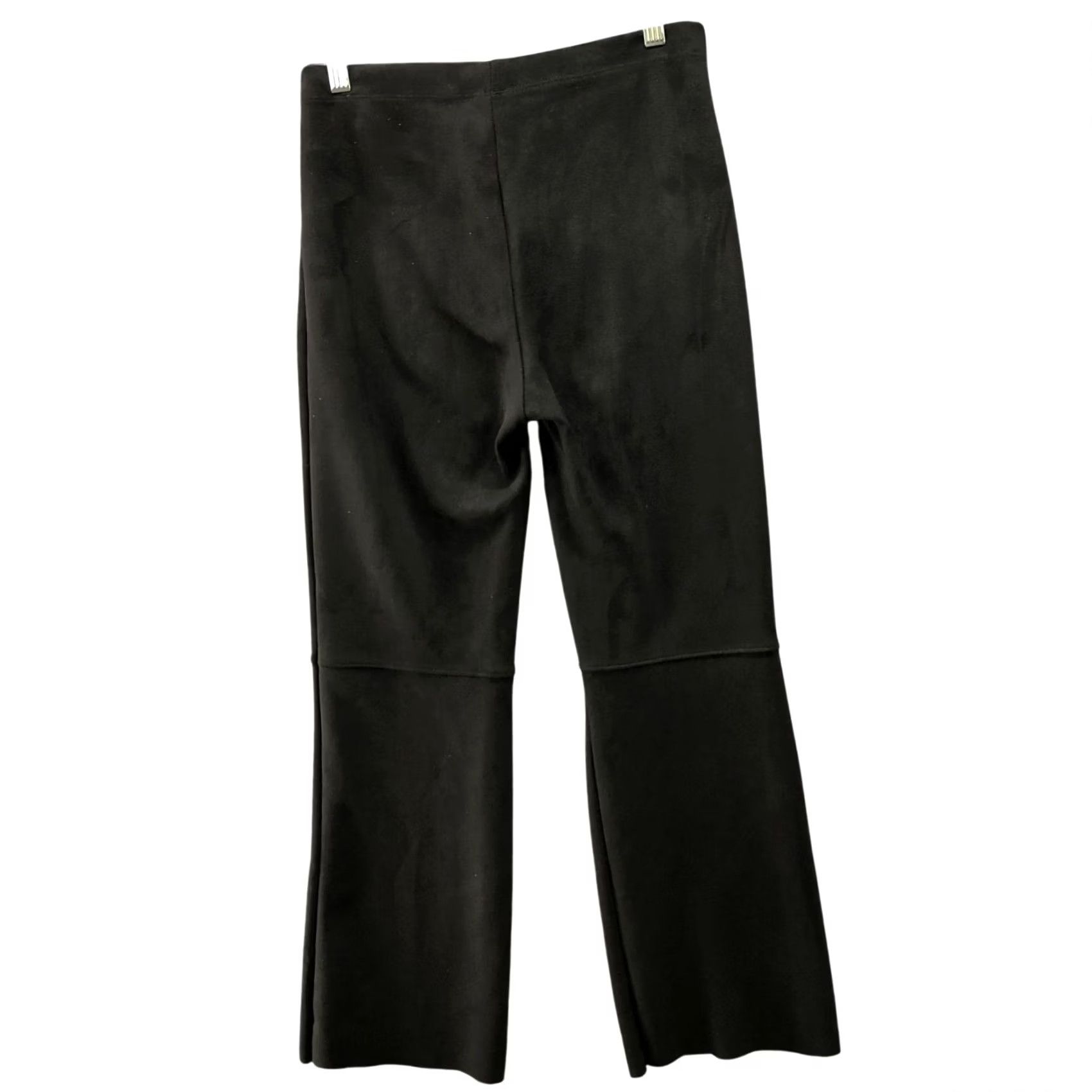 H&M H&M Faux Suede Flare Pants Womens S Black Pull On 10'' Rise Stretch Hippie Flared Pants Regular Women Size 28" / US 6 / IT 42 - 2 Thumbnail