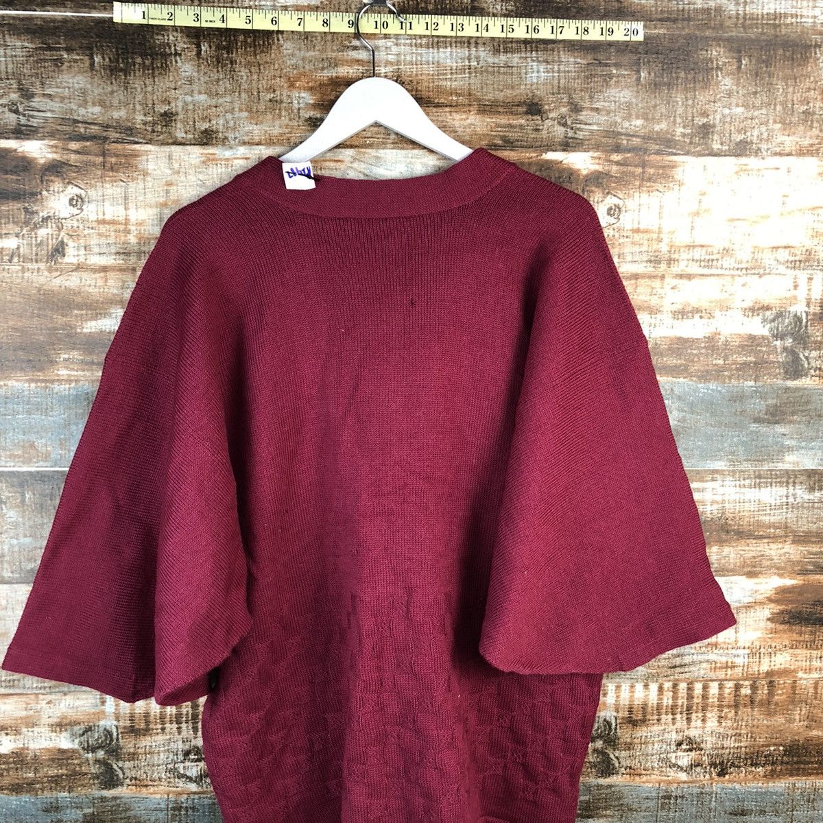 Vintage Japan vintage cardigan Maroon Kimono #A2487 Size US L / EU 52-54 / 3 - 12 Thumbnail