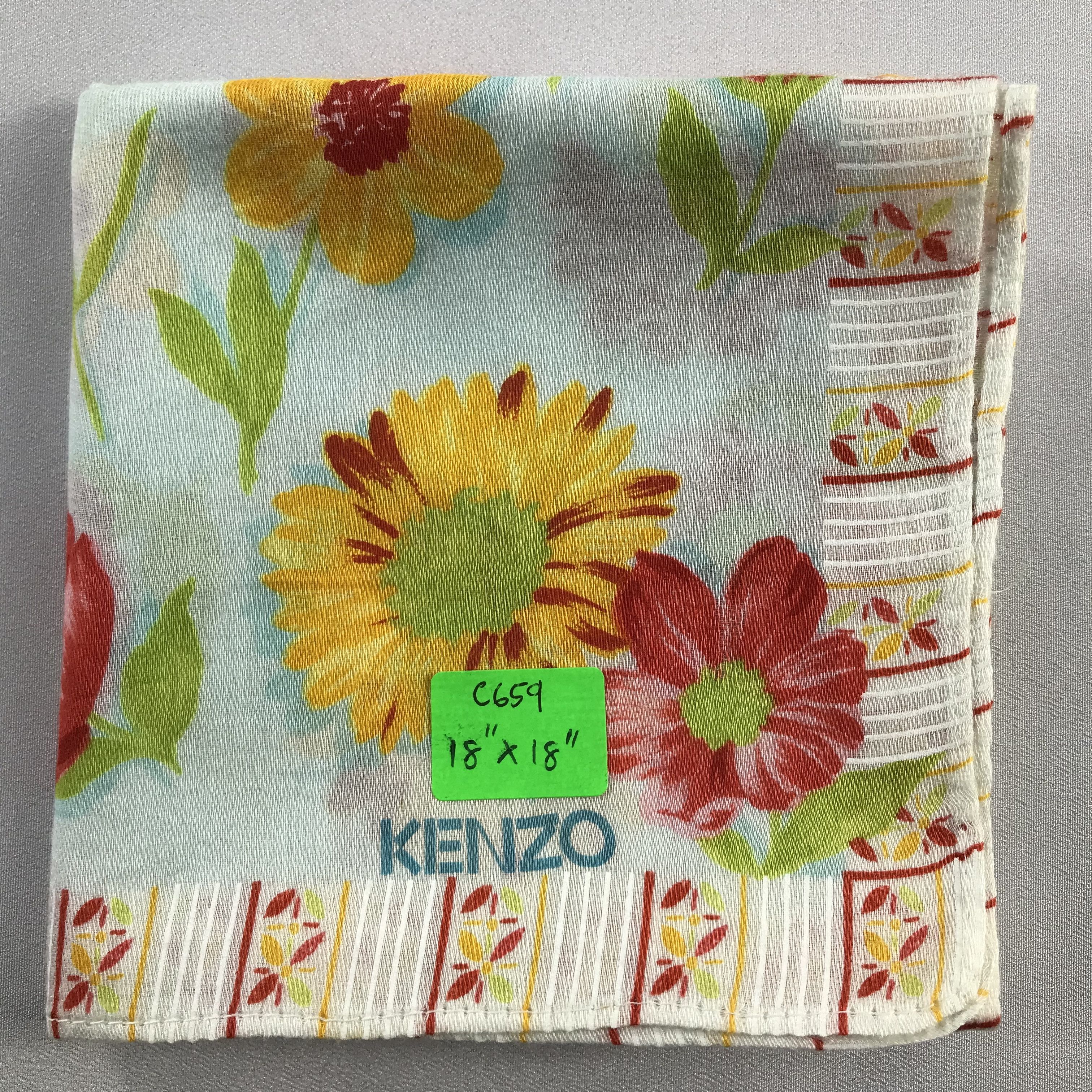 Kenzo Kenzo Floral Handkerchief / Bandana / Neckerchief C659 Size ONE SIZE - 7 Thumbnail