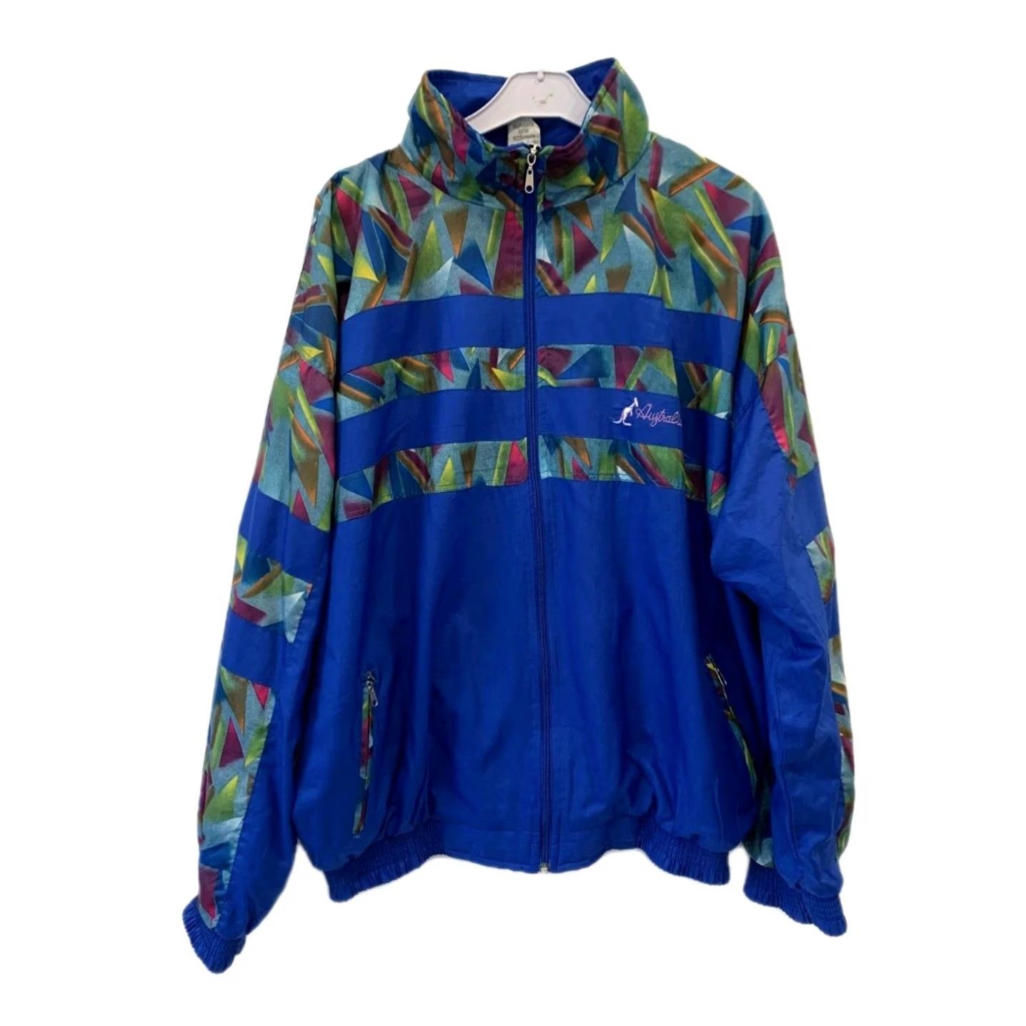Vintage VINTAGE Australian by L’Alpina Gabber Track Jacket XL Blue Geometric Mens Windbreaker 90s Curl 230 Size US XL / EU 56 / 4 - 2 Thumbnail
