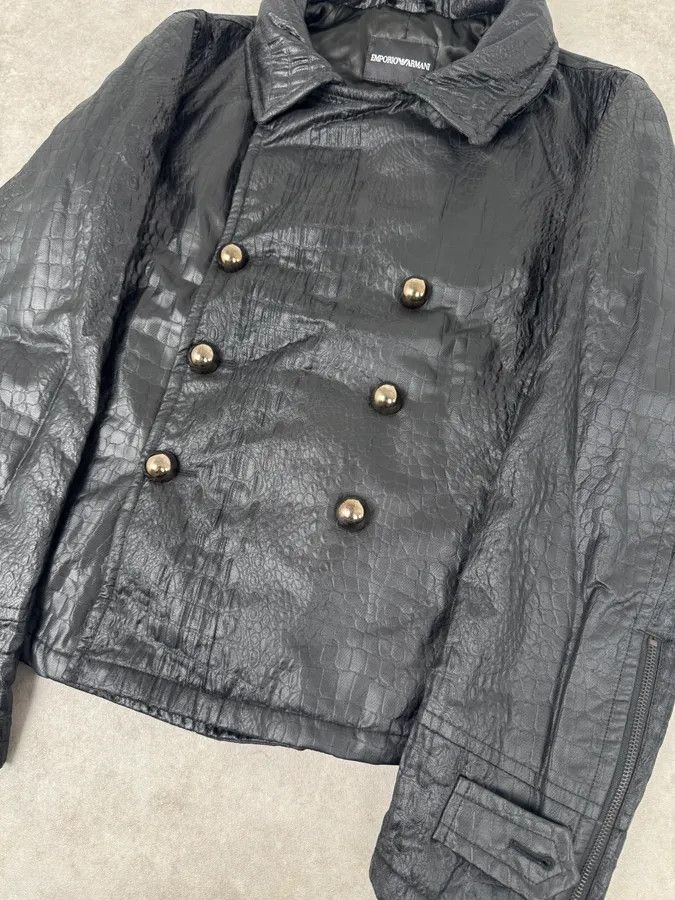 Emporio Armani FW2007 Emporio Armani Offcier Black Crocodile Effect Jacket Size US M / EU 48-50 / 2 - 7 Thumbnail