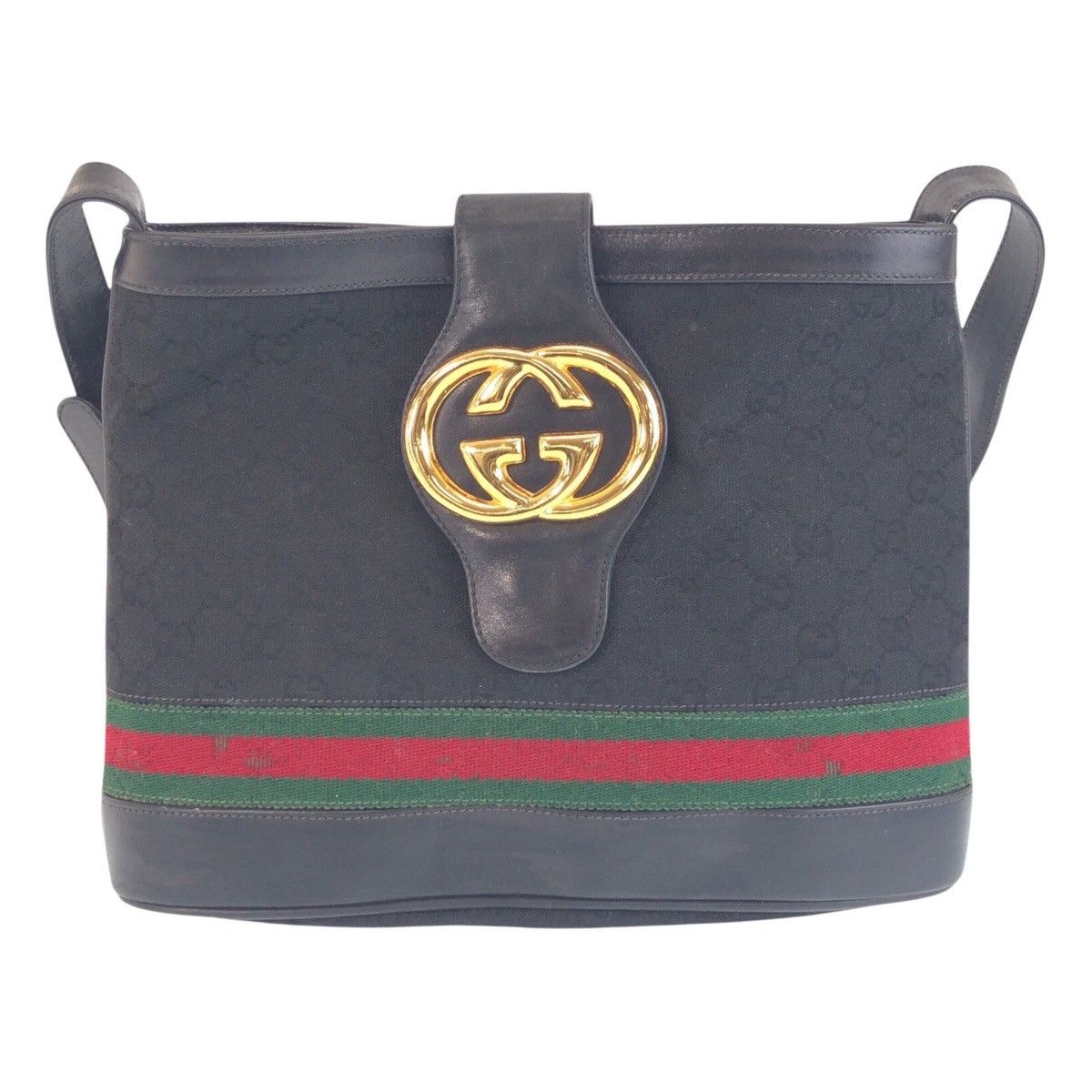 Gucci Gucci GG Canvas/leather Interlocking Old Gucci Sheline Shoulder Bag Canvas Shoulder Bag 501629 in Black, Women's