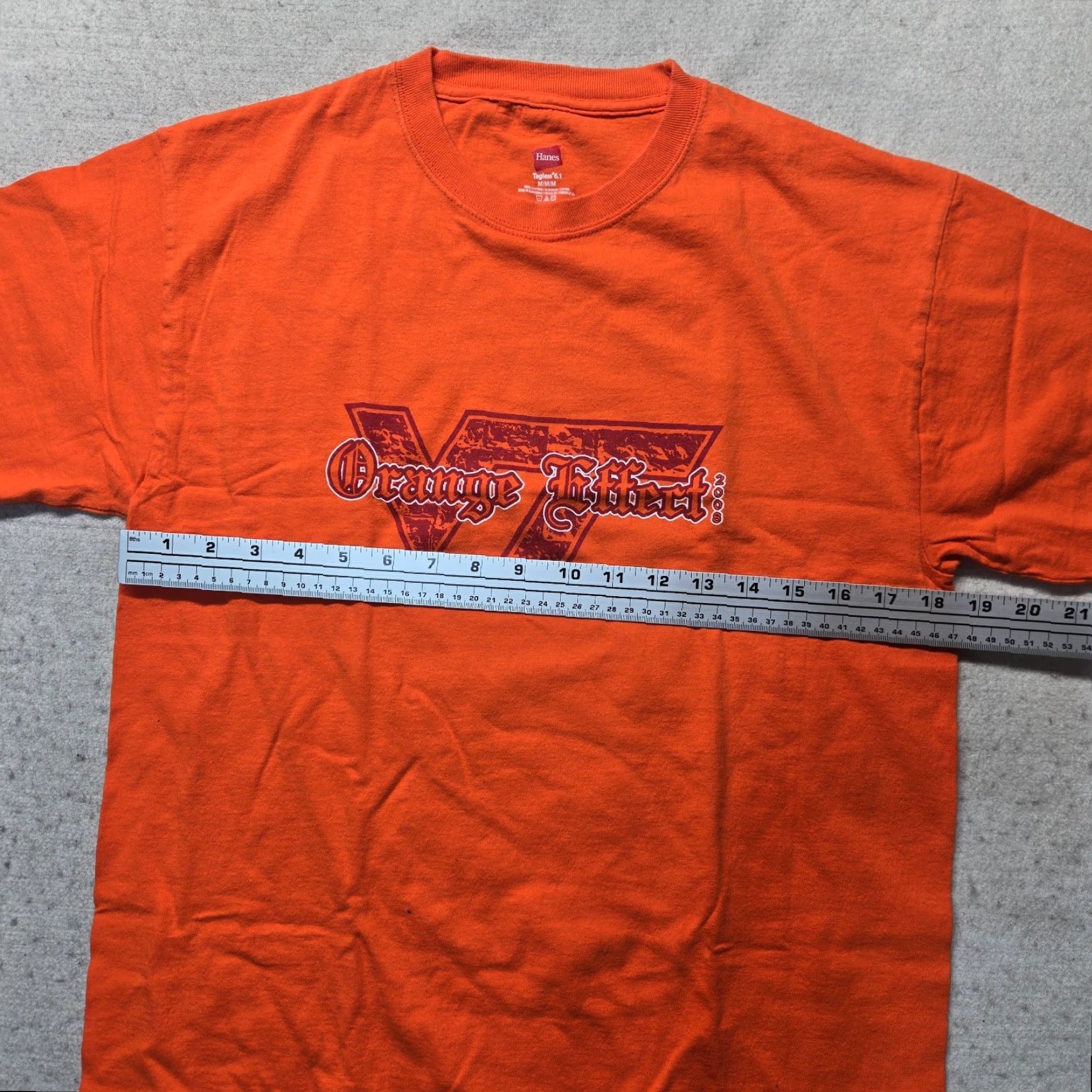 Vintage VINTAGE VT Hokies Virginia Tech Orange Effect Shirt Adult M Medium T-Shirt Short Sleeve Mens Size US M / EU 48-50 / 2 - 4 Thumbnail