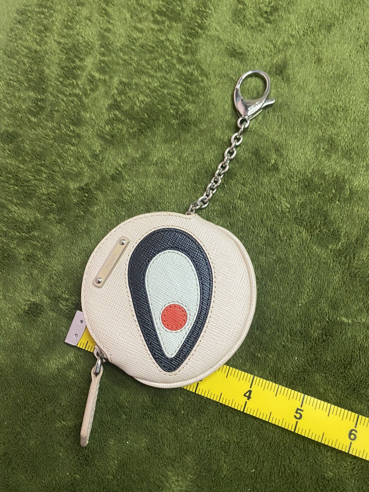 Designer × Fendi FENDI Monster Eye Round Coin Purse Keychain Leather Pink Size ONE SIZE - 14 Thumbnail