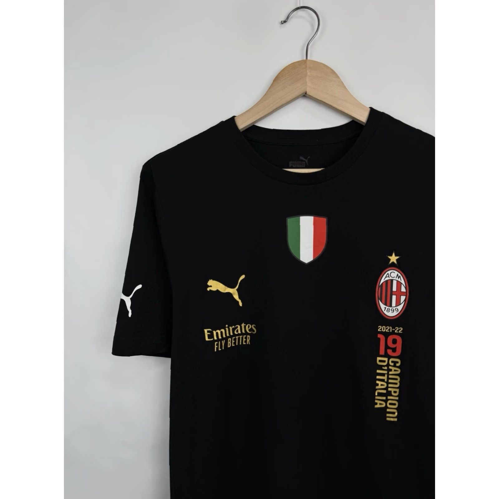 Puma PUMA AC Milan 2021-22 Champions T Shirt Campioni D’Italia L Mens Black Size US L / EU 52-54 / 3 - 4 Thumbnail