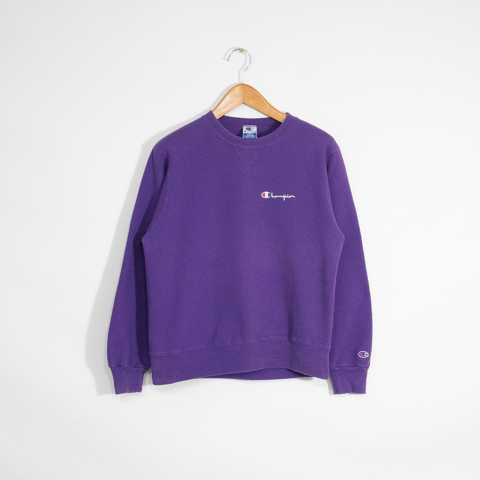 Champion Vintage 90s Champion Blank Sweatshirt Large - Faded Sunfaded Size US L / EU 52-54 / 3 - 1 Thumbnail