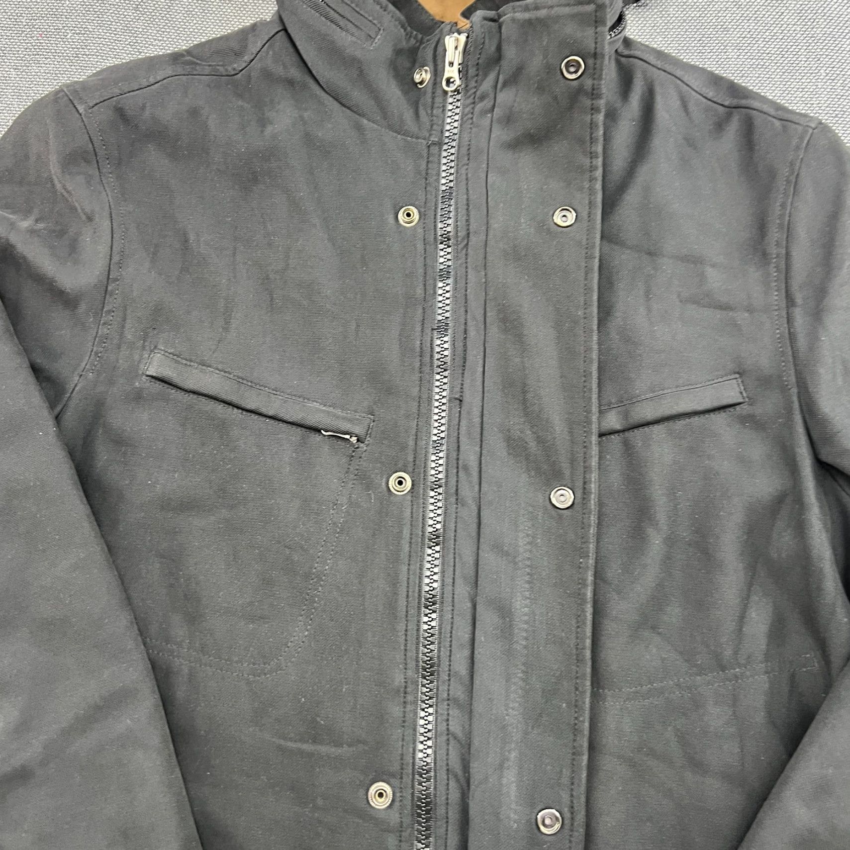Vintage Boggi Milano Army Style Jacket Coat Mens Large Black Quilted Lining Hood M65 Size US L / EU 52-54 / 3 - 6 Thumbnail