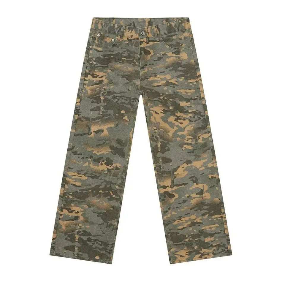 Japanese Brand Retro camouflage straight leg wide leg jeans Size US 32 / EU 48 - 5 Thumbnail