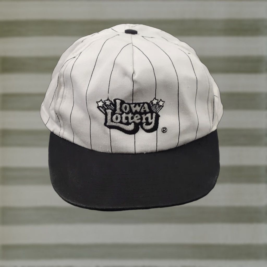 Vintage VINTAGE Mohrs Iowa Lottery Pinstripe Hat Cap Black White Size ONE SIZE - 1 Thumbnail