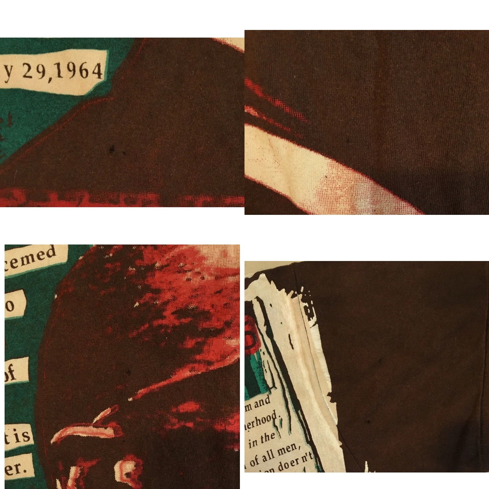 Vintage VINTAGE Malcolm X Mosquitohead Boot Faded All Over Print Shirt XL Black History 90s MLK Grunge USA Men T-Shirt Cotton Short Not sure. Size US XL / EU 56 / 4 - 8 Thumbnail