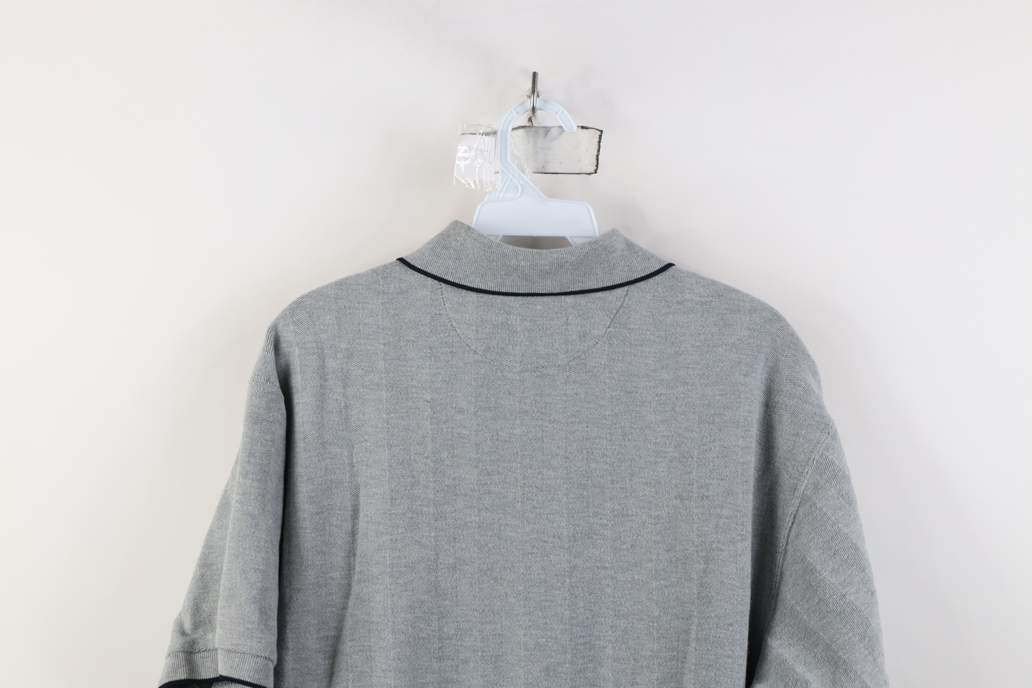 Ralph Lauren Vintage 90s Chaps Ralph Lauren Crest Knit Golf Polo Gray Size US L / EU 52-54 / 3 - 13 Thumbnail