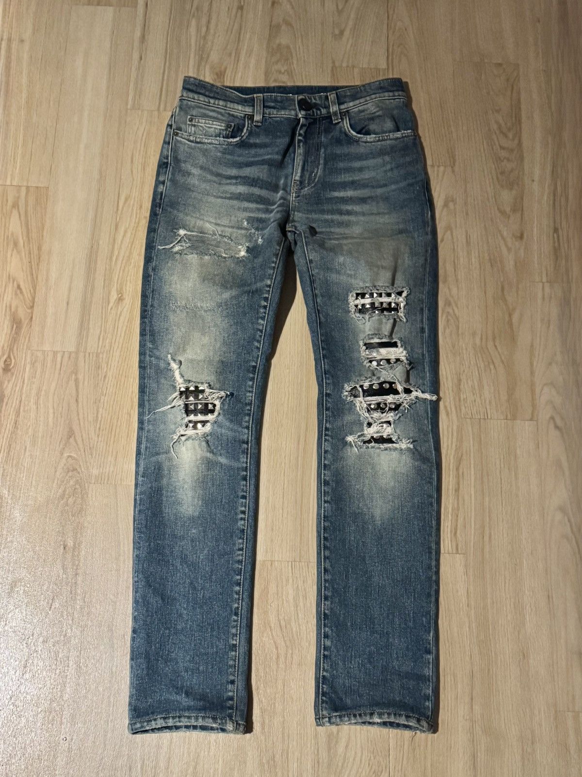 Saint Laurent Paris SS2016 Saint Laurent Studded Leather ‘D02’ Skinny Jeans Size US 28 / EU 44 - 1 Thumbnail