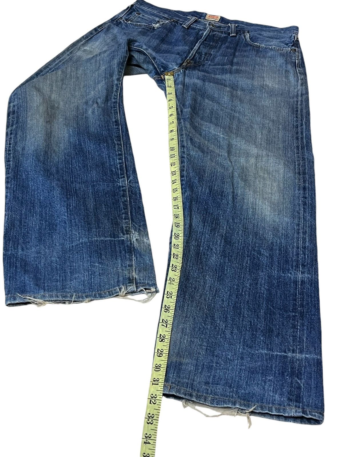 Edwin VINTAGE EDWIN 505SX-R DISTRESSED REDLINE SELVEDGE JEANS Size US 33 - 13 Thumbnail