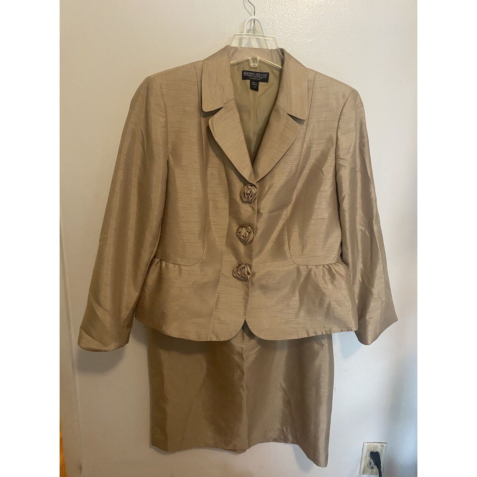 John Meyer Collection Women's Suit 2 Piece Jacket Skirt Sz14
