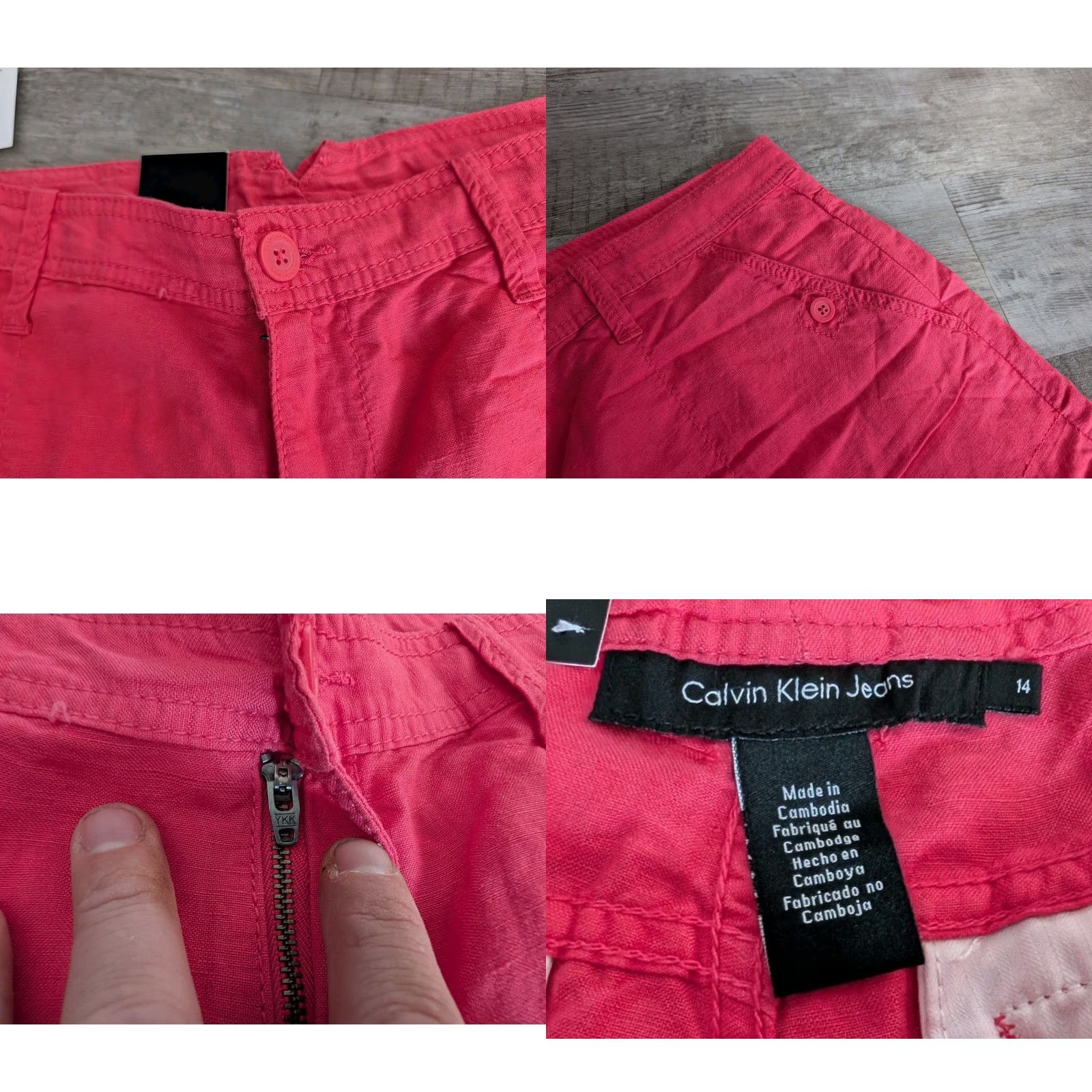 Calvin Klein Calvin Klein Shorts Coral Pink Lightweight Linen Blend Outdoor Chino Sz 14 Women’s NWT Size 36" / US 14 / IT 50 - 8 Thumbnail